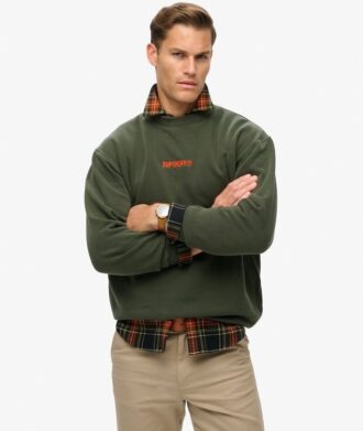 Micro Logo Graphic Loose Crew Sweatshirt