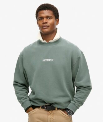 Micro Logo Graphic Loose Crew Sweatshirt
