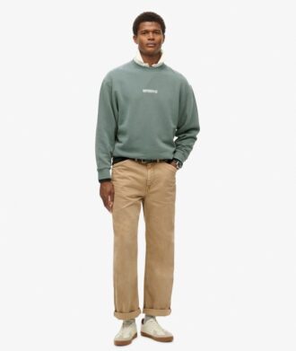 Micro Logo Graphic Loose Crew Sweatshirt