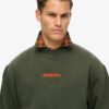 Micro Logo Graphic Loose Crew Sweatshirt Micro Logo Graphic Loose Crew Sweatshirt