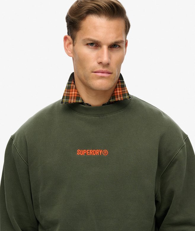 Micro Logo Graphic Loose Crew Sweatshirt Micro Logo Graphic Loose Crew Sweatshirt