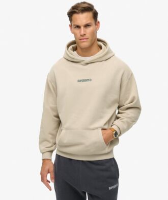 Micro Logo Graphic Loose Hoodie