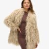 Mid Length Faux Fur Coat