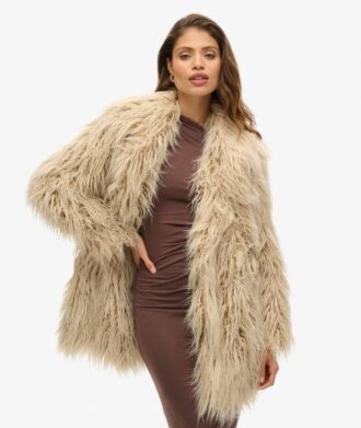 Mid Length Faux Fur Coat