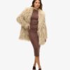 Mid Length Faux Fur Coat