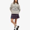Mid Rise Check Mini Skirt