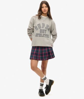 Mid Rise Check Mini Skirt