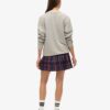 Mid Rise Check Mini Skirt