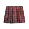Mid Rise Check Mini Skirt