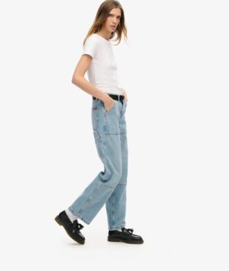 Mid Rise Denim Carpenter Jeans