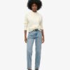 Mid Rise Straight Leg Jean