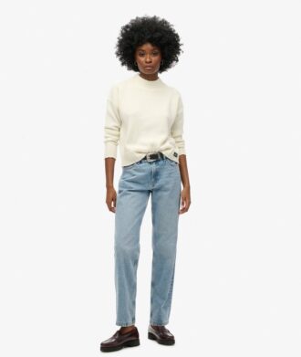Mid Rise Straight Leg Jean