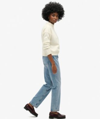 Mid Rise Straight Leg Jean