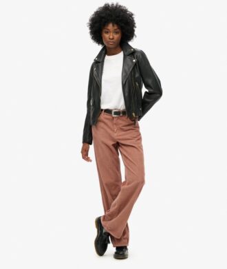 Mid Rise Wide Leg Cord Trousers