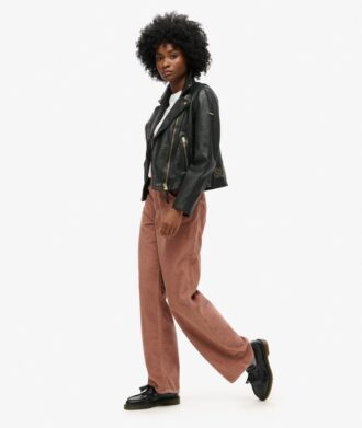 Mid Rise Wide Leg Cord Trousers