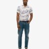 Open Collar Printed Linen Shirt