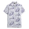 Open Collar Printed Linen Shirt