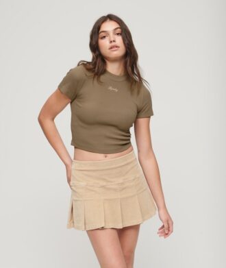 Organic Cotton Embroidered Cropped T-Shirt
