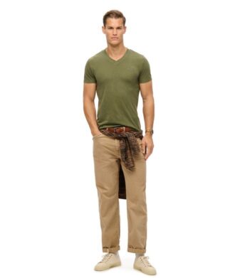 Organic Cotton Essential Logo V Neck T-Shirt
