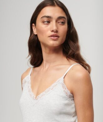 Organic Cotton Essential Rib Lace Cami Top