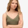 Organic Cotton Essential Rib Lace Cami Top