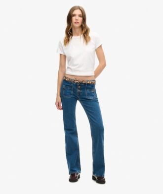 Organic Cotton Vintage Low Rise Slim Flare Jeans