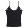 Organic Cotton Vintage Rib Lace Trim Cami Top