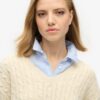Oversized V Neck Cable Knit Jumper