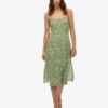 Printed Button-Up Cami Midi Dress