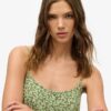 Printed Button-Up Cami Midi Dress