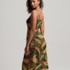 Printed Button-Up Cami Midi Dress