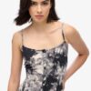 Printed Button-Up Cami Midi Dress