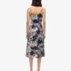 Printed Button-Up Cami Midi Dress