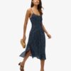 Printed Button-Up Cami Midi Dress