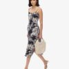 Printed Button-Up Cami Midi Dress