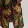 Printed Button-Up Cami Midi Dress