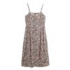 Printed Button-Up Cami Midi Dress