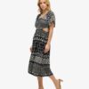 Printed Cut out Midi Dress