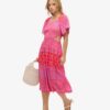 Printed Cut out Midi Dress