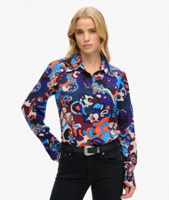Printed Fitted 70S Shirt
