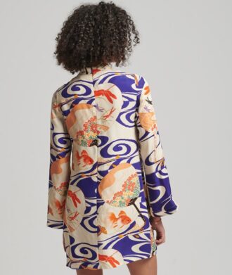 Printed Long Sleeve Mini Dress