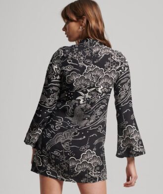 Printed Long Sleeve Mini Dress