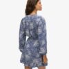 Printed Long Sleeve Wrap Mini Dress