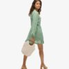 Printed Long Sleeve Wrap Mini Dress