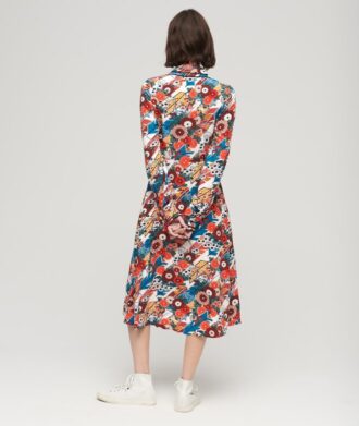 Printed Midi Shirt Dress