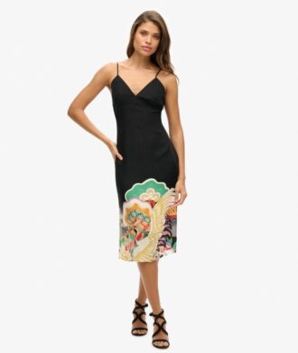 Printed Midi Slip Cami Dress