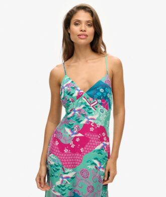 Printed Midi Slip Cami Dress