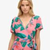 Printed Mini Wrap Dress