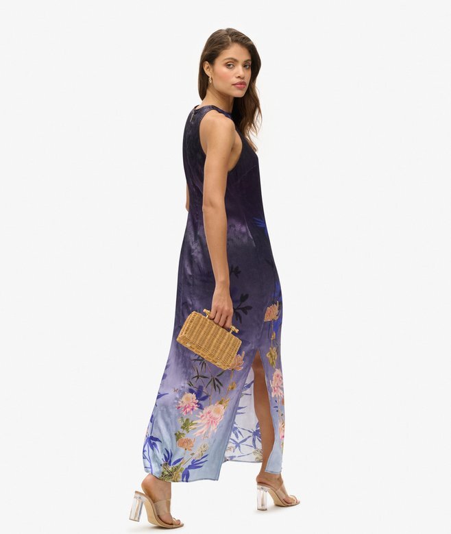 Printed Satin Maxi Dress Printed Satin Maxi Dress