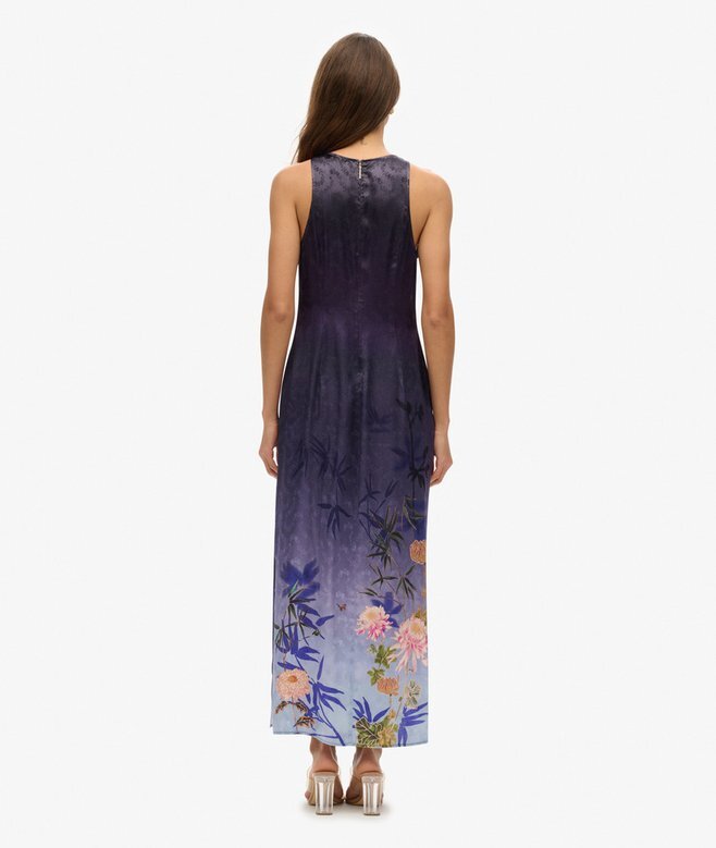Printed Satin Maxi Dress Printed Satin Maxi Dress